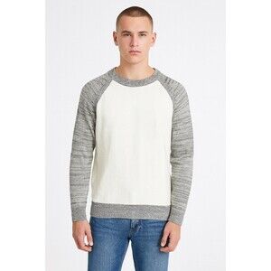 Mossimo Supply Co Off White Grey Pullover Sweatshirt Sweater Men’s Large Y2K